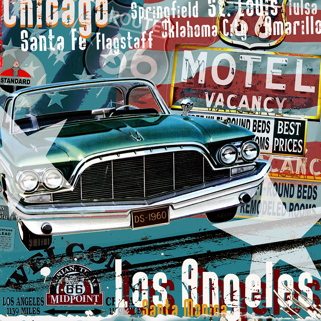 burkhard lohren - route 66 - de soto - 70 x 70 cm