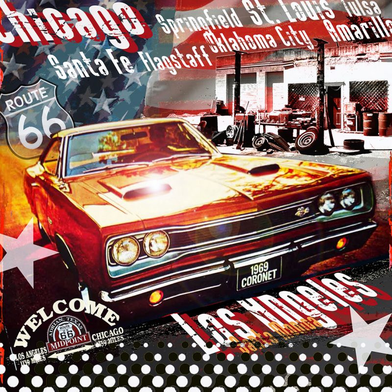 burkhard lohren – route 66 – dodge coronet no 2 – 70 x 70 cm