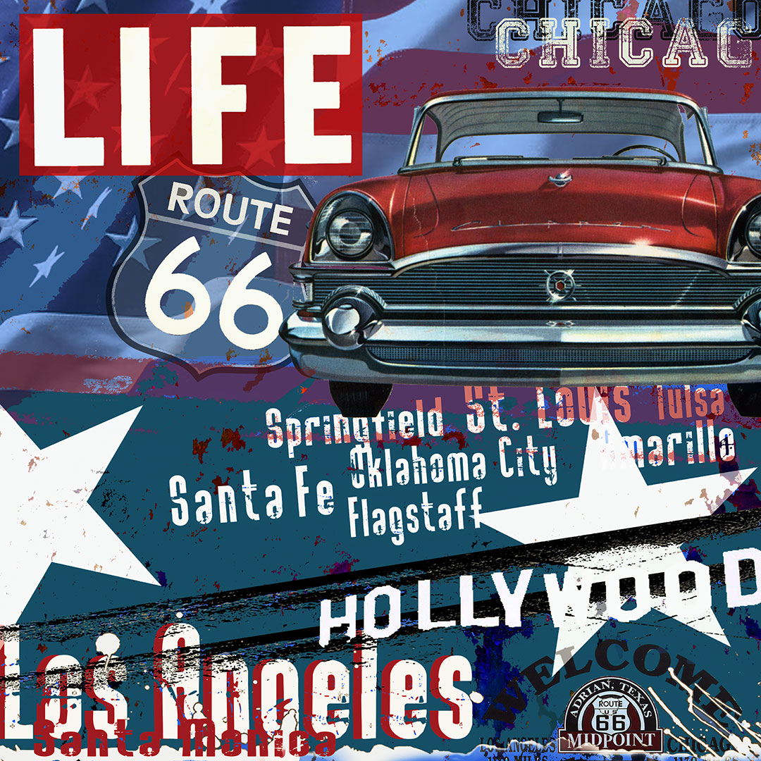 burkhard lohren - route 66 - packard clipper - 70 x 70 cm
