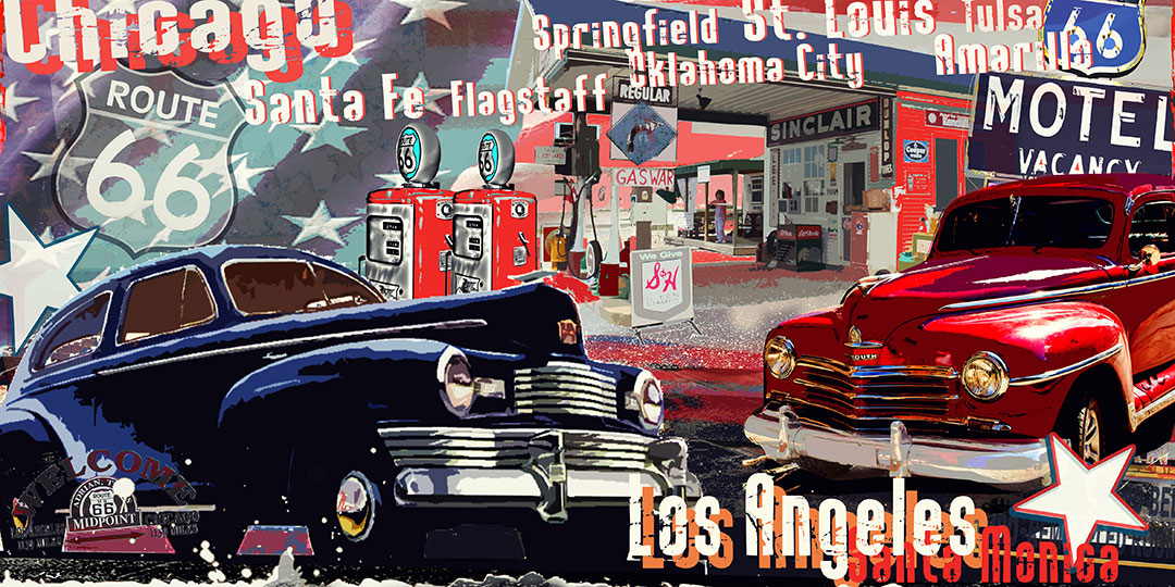 burkhard lohren - route 66 -route 66 - 60 x 120 cm