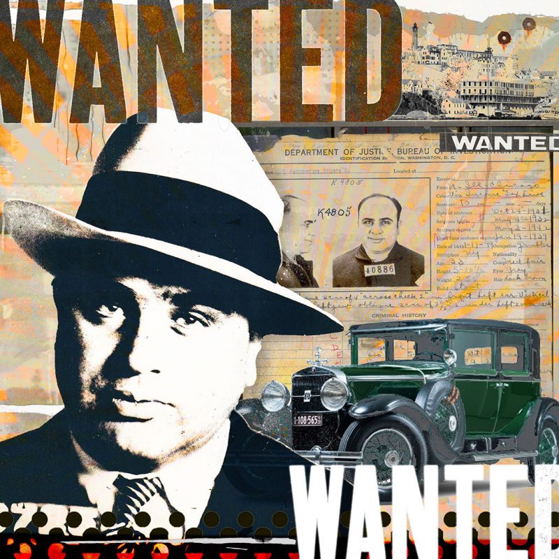 burkhard lohren – wanted – al capone – 100 x 100 cm