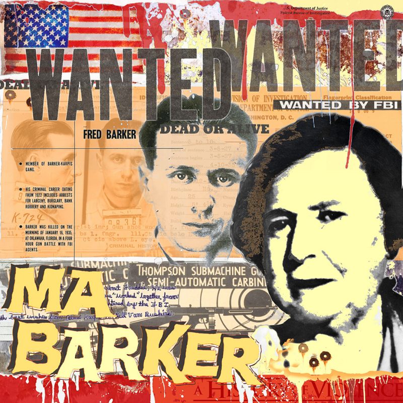 burkhard lohren – wanted – ma and fred barker vol. 1 – 100 x 100 cm