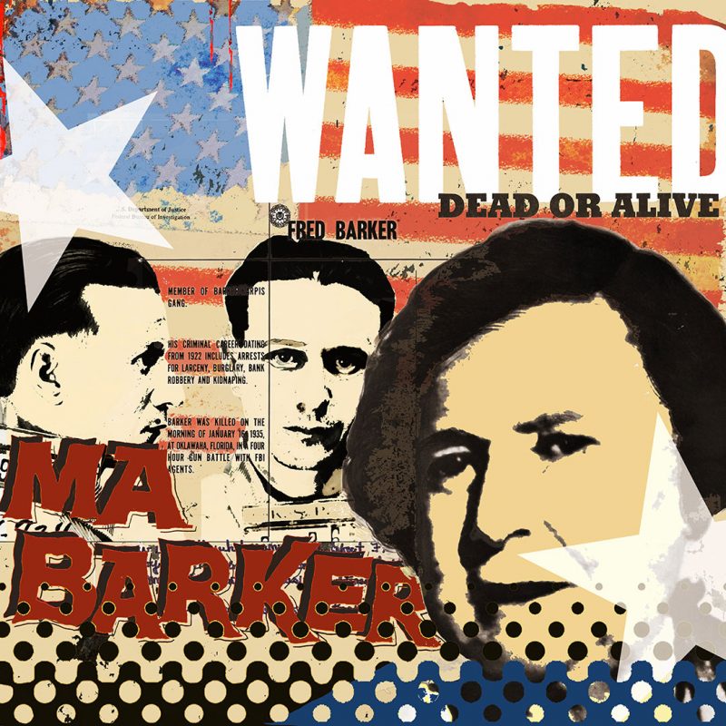 burkhard lohren – wanted – ma and fred barker vol. 2 – 100 x 100 cm