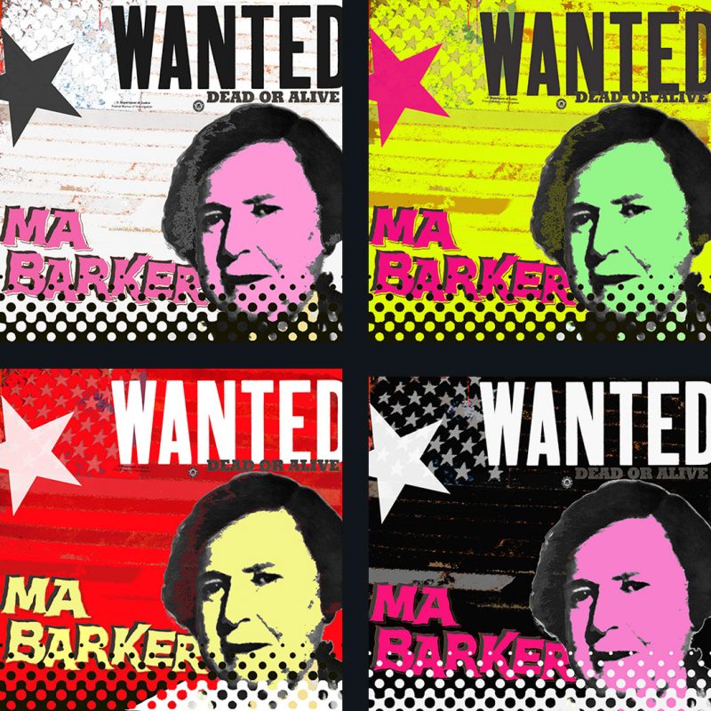 burkhard lohren – wanted – ma barker – 4 x 70 x 70 cm