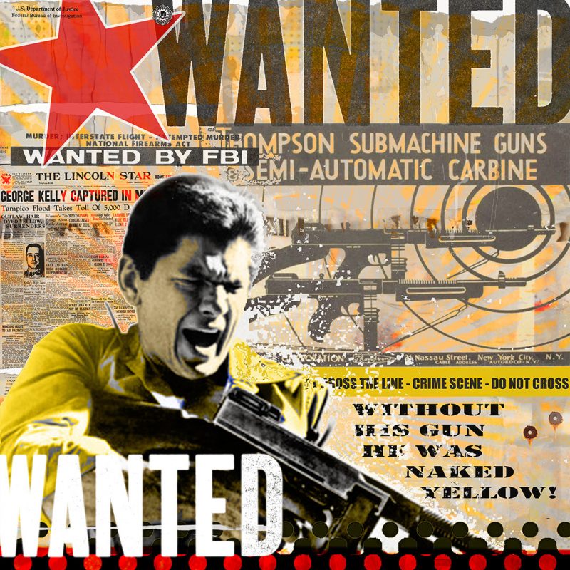 burkhard lohren – wanted – mashine gun kelly – 100 x 100 cm