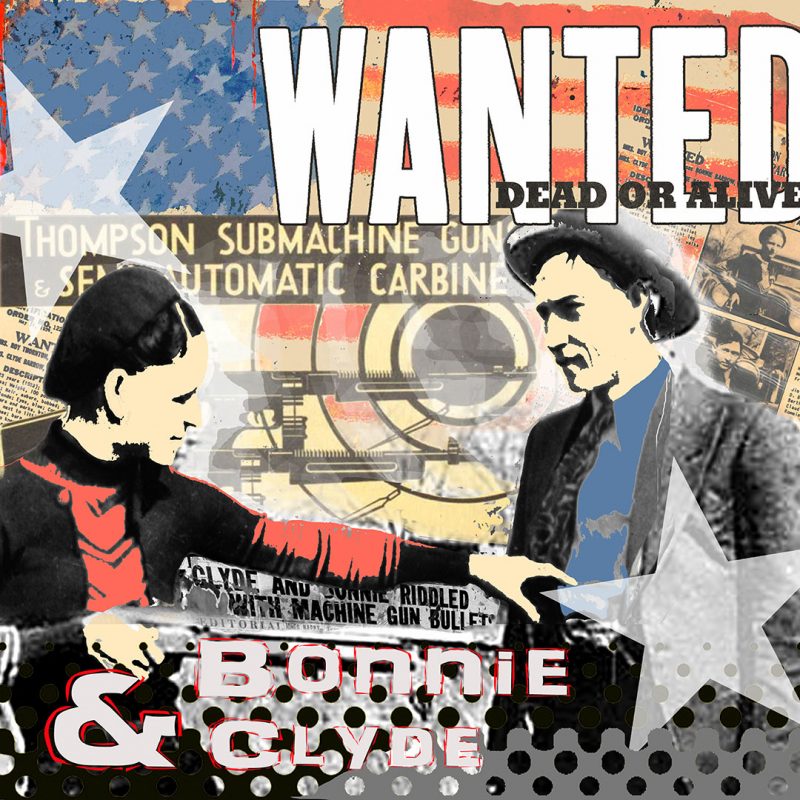 burkhard lohren – wanted – wanted bonnie and clyde – 100 x 100 cm